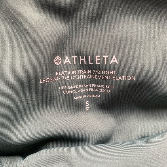 Athleta Elation Train 7/8 Tights Green Small - Picture 5 of 6